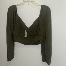Pacsun LA Hearts  Women’s Blouse Green  M Medium Bust 36”  Cropped Shirt Top NWT - £6.06 GBP