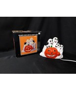 Vintage 1990s Studio 5 Dolomite Halloween Pumpkin Ghost Light Original Box - $19.99