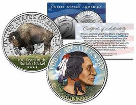 1913- 2013 Buffalo Nickel&#39;s 100th Anniversary JFK USA Half Dollar Coins - £9.45 GBP