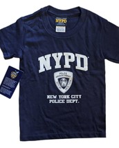 NYPD Kids Offically Licensed T-Shirt Navy &amp; White Boys Tee Police Gift - £15.97 GBP