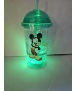 Mickey Mouse LED Flashing Lights Domed Tumbler Cup w/Straw Sports Theme - $20.36 CAD