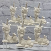 Vintage Bisque Unicorn Figurines Lot Of 6 Fairytale Mythical Ready To Pa... - £23.21 GBP
