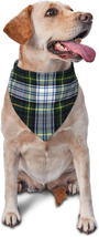 Pet Triangle Scarf, Plaid Tartan Clan Gordon Scottish Green White Pet Cat and Do - $20.56