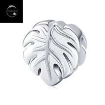 Genuine Sterling Silver 925 Palm Tree Leaf Holiday Bead Charm For Bracelets Mum - £16.31 GBP