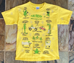 Fun Frogs T Shirt - Glow in the Dark - All Over Print - Youth S - Yellow... - £26.33 GBP