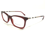 Burberry Eyeglasses Frames B2243-Q 3625 Red Nova Check Leather Cat Eye 5... - $140.03