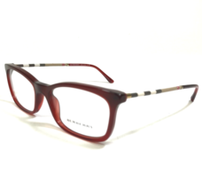 Burberry Eyeglasses Frames B2243-Q 3625 Red Nova Check Leather Cat Eye 51-17-140 - £110.12 GBP