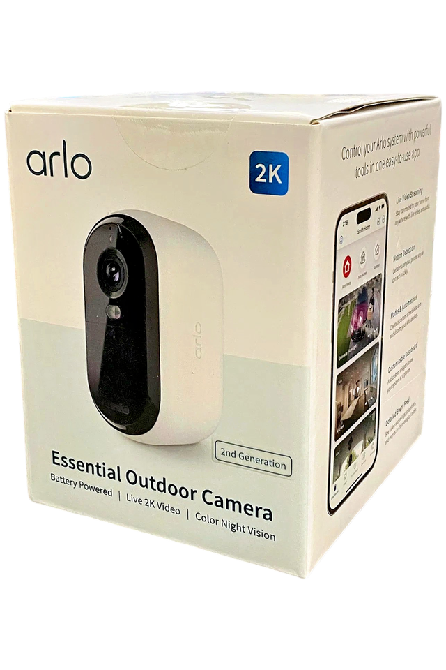 Arlo Essential Outdoor/Indoor 2nd Gen 2K Wireless Security Camera White ... - $43.75