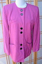 Vintage Sasson New York Paris blazer Jacket 80s Womens size 12/13 Magenta - £19.38 GBP