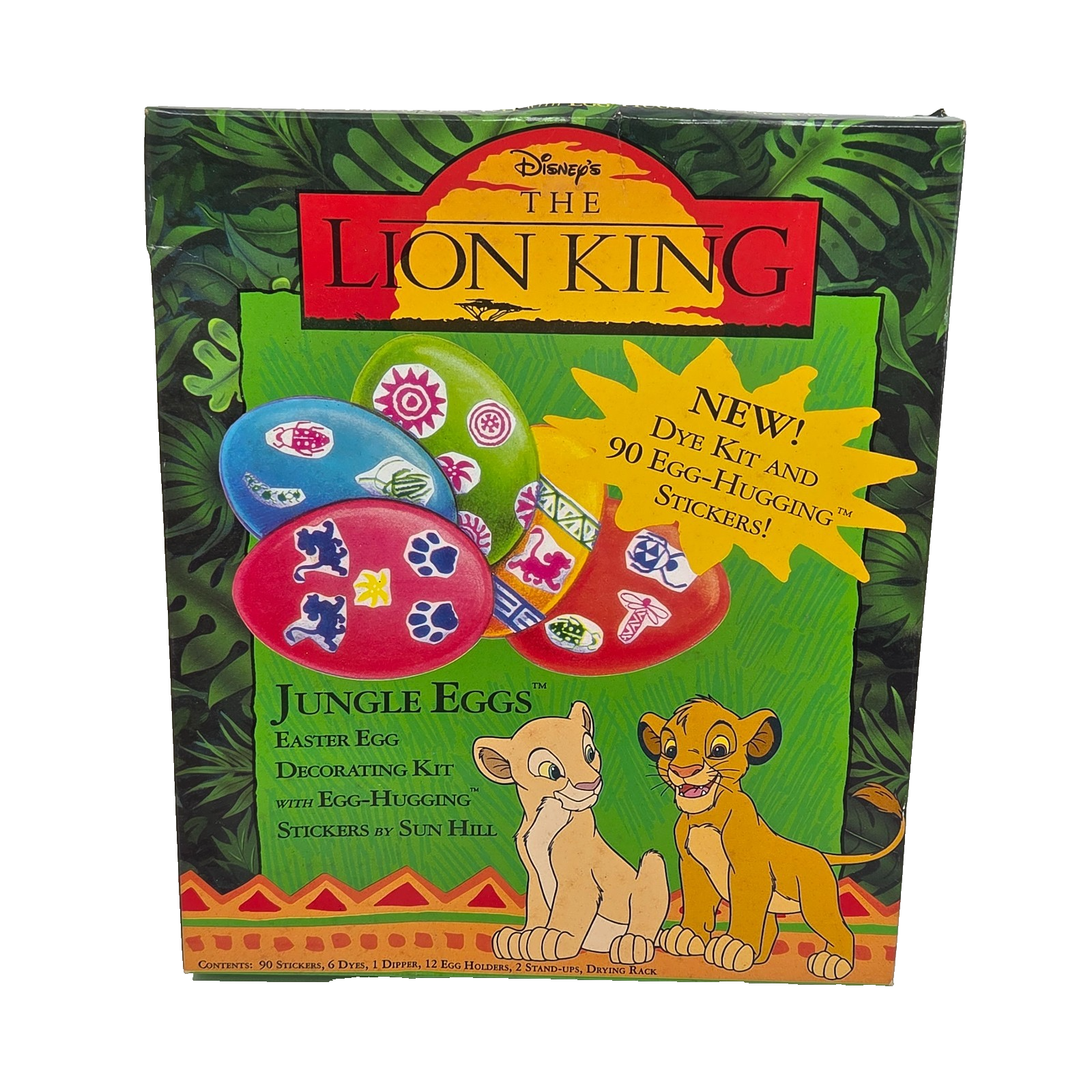 VINTAGE 1990&#39;s DISNEY THE LION KING EASTER JUNGLE EGGS DECORATING KIT NE... - $19.00
