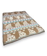 Vuteks Crown Crafts Reversible Tan Cat Flower Heart Bird Acrylic Blanket... - £49.95 GBP