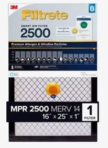 Filtrete 16-in W x 25-in L x 1-in MERV 14 2500 Smart Premium Filter 1 PACK - $34.64
