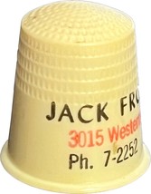 Jack Frost Co., Inc., South Bend, Indiana Collectible plastic Thimble - £11.79 GBP