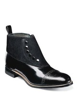 Stacy Adams Madison Side Zip Demi Boot Suede Leather 00083-001 Black Spats. - £120.26 GBP
