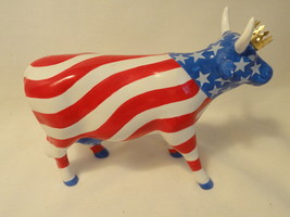 Cow Parade #9189 American Royal Stars &amp; Stripes Red White Blue Patriotic Figure - £25.72 GBP