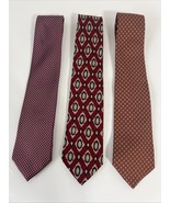 Brooks Brothes Tie LOT 3 100% Silk  Multicolor Red Blue - $582.58 MXN