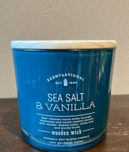 Scentsational Sea Salt &amp; Vanilla Candle Large Glass Jar 26oz Soy Wax - £29.10 GBP