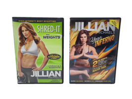 Jillian Michaels Work Out DVDs Shred-it Yoga Inferno Exercise Set of 2 - £4.74 GBP
