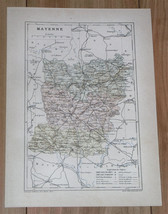 1887 Antique Original Map Of Department Of Mayenne Laval / France - £16.80 GBP