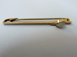 Splendid Vintage 9K Rose Gold Brooch Pin, w/Gorgeous Oval Opal Gemstone L4.3 cm - £165.71 GBP