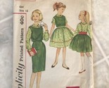 VINTAGE 50s Girl&#39;s Jacket Vest Skirt Pant Sewing Patten Simplicity #3571... - $17.19