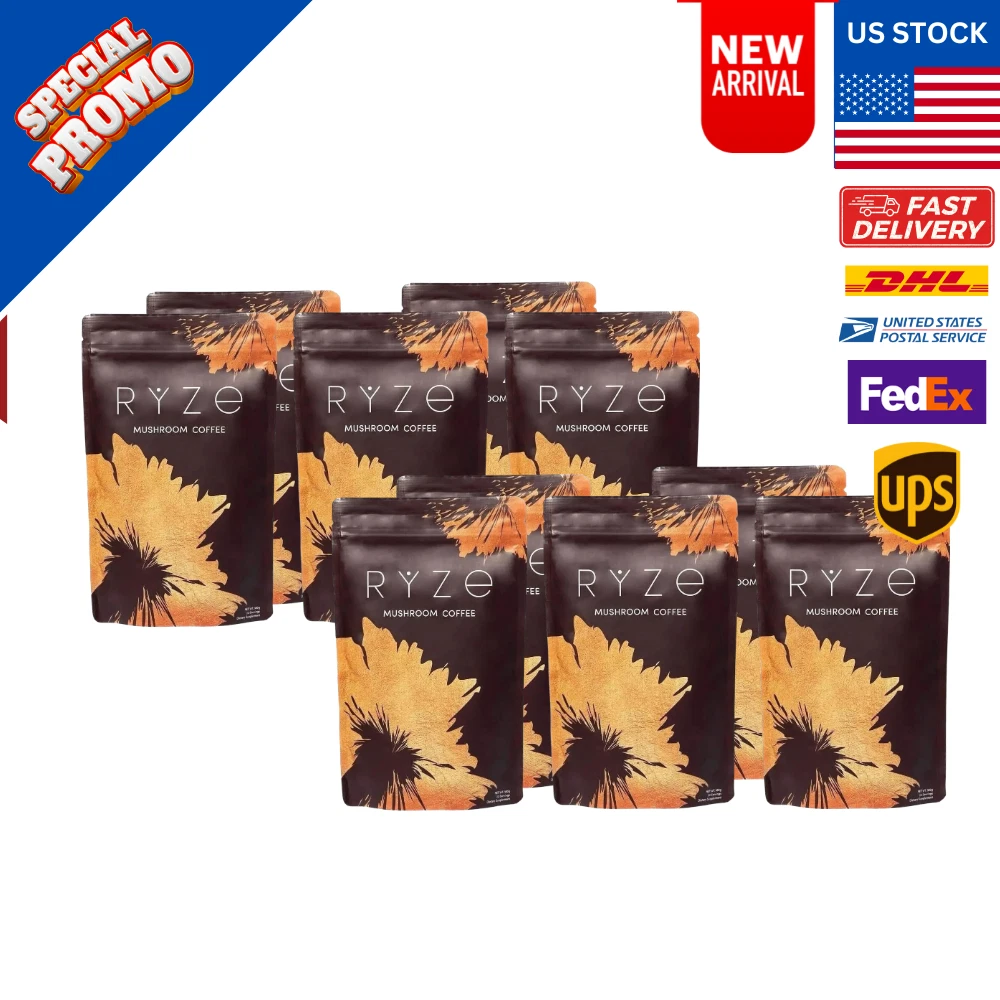 10 PACK OF 2025 RYZE Mushroom Coffee Organic Coffee 300 Servings - $115.00