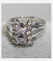 Silver Gemstone Rhinestone Costume Ring Size 5 6 7 8 9 10 - $39.99
