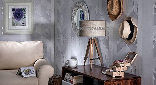 NAUTICALMART DESIGNER WOODEN TRIPOD TABLE LAMP