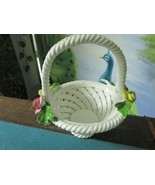 CAPODIMONTE Italy Compatible with Hand Made Laced Basket with Roses Pick... - €53,50 EUR+