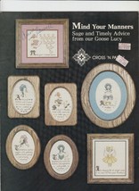 Mind Your Manners Cross Stitch Pattern Leaflet Sage and Timely Advice Lu... - £5.78 GBP