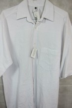 NWT Mr. Buho Mexico Textured White Cotton Los Cabos Logo Short Sleeve Shirt 2XL - £49.53 GBP