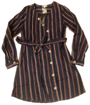 Le Lis Shirt Dress Womens M Striped Long Sleeve Navy Red Yellow Belted N... - £11.70 GBP