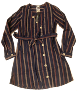 Le Lis Shirt Dress Womens M Striped Long Sleeve Navy Red Yellow Belted N... - £11.58 GBP