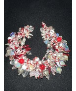 Statement Charms and Beads Bracelet Silver Charms and Glass Beads Fun an... - $665.26 MXN