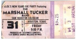 Vintage Marshall Tucker Fascia Ticket Stub Dicembre 31 1976 Houston Texas - $49.48