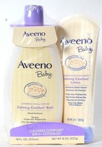 Aveeno Baby Calming Comfort Lavender &amp; Vanilla Scented No Tear Bath &amp; Lotion Set - £21.22 GBP