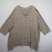 Catherines Sweater Womens Size 5X V Neck Lightweight Tunic Heathered Lon... - $24.75