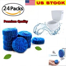 24 Automatic Bleach Toilet Bowl Cleaner Stain Remover Blue Tab-Tablet Fl... - $16.82