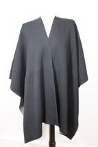Pure J Jill One Size Reversible Black Gray Cotton Blend Cape Shawl Poncho - £31.89 GBP