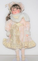 Porcelain Doll McField Fashion Co 17&quot; with Display Stand Dress Scarf Hat - $6.99