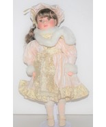 Porcelain Doll McField Fashion Co 17" with Display Stand Dress Scarf Hat - £5.48 GBP