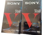 Lot of 2 Sony Standard Grade VHS Blank Tapes T-160 8 Hours New Sealed - £7.84 GBP