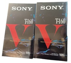 Lot of 2 Sony Standard Grade VHS Blank Tapes T-160 8 Hours New Sealed - £7.70 GBP