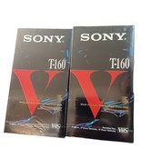 Lot of 2 Sony Standard Grade VHS Blank Tapes T-160 8 Hours New Sealed - $8.86