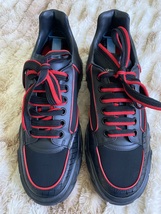 Alexander McQueen leather sneakers black red mint Sz US 9.5 Men - $395.00