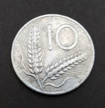 1955 Italian 10 Lire Wheat/Plow coin in Good Condition Roma mint - $3.96