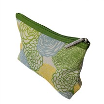 CLINIQUE Cosmetic Makeup Bag Blue Yellow Green Floral Zip Close - £9.53 GBP