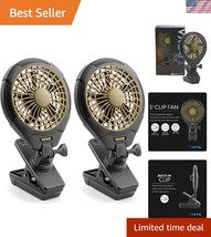 Multi-Directional 2-Pack Clip Fans - 5-Inch Battery Powered Comfort Anyw... - $55.50
