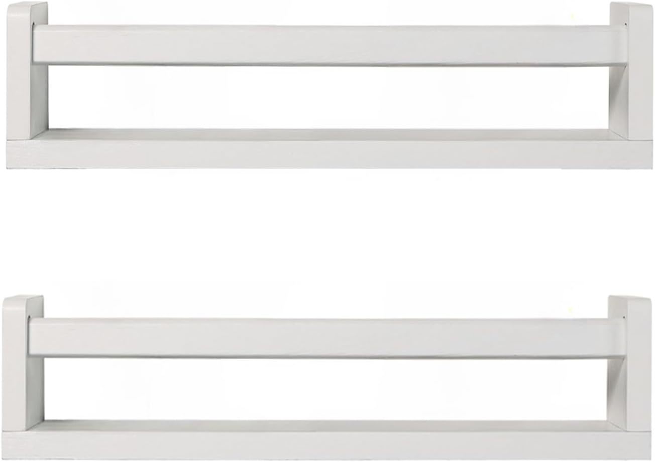 Nursery Book Shelves | Set Of 2 Wood Floating Shelves For Kids Room, Kit... - $34.92