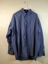 Nautica Shirt Men&#39;s Size XL Blue Long Sleeve Button-Up Cotton Collared Check - £8.53 GBP